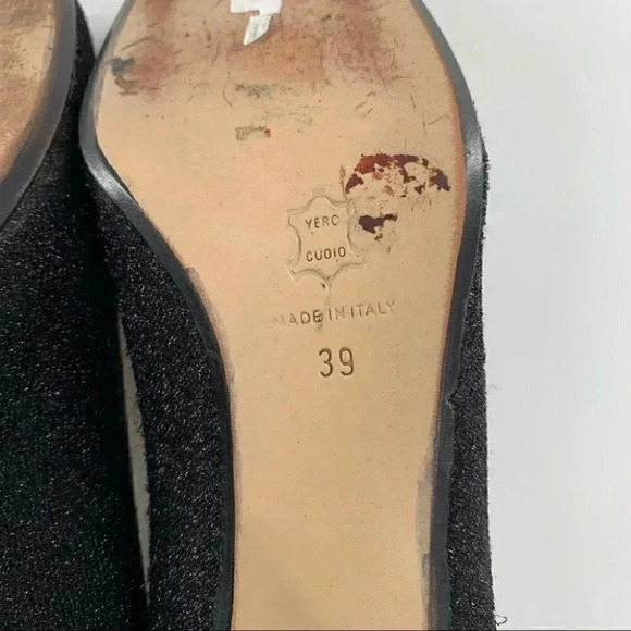 Alta Moda heels sz 8.5 charcoal gray chunky square toe 90s Y2k holiday vintage - Picture 8 of 13